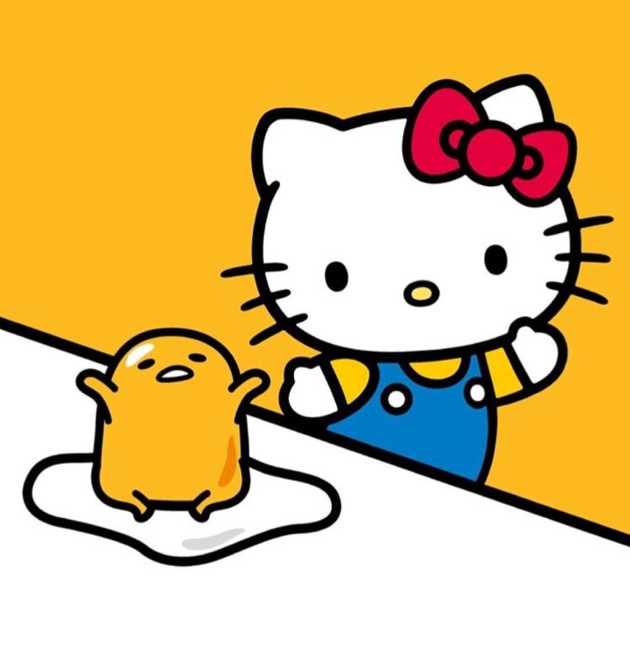 Picha ya Wasifu ya Gudetama na Hello Kitty Picha ya Ukuta