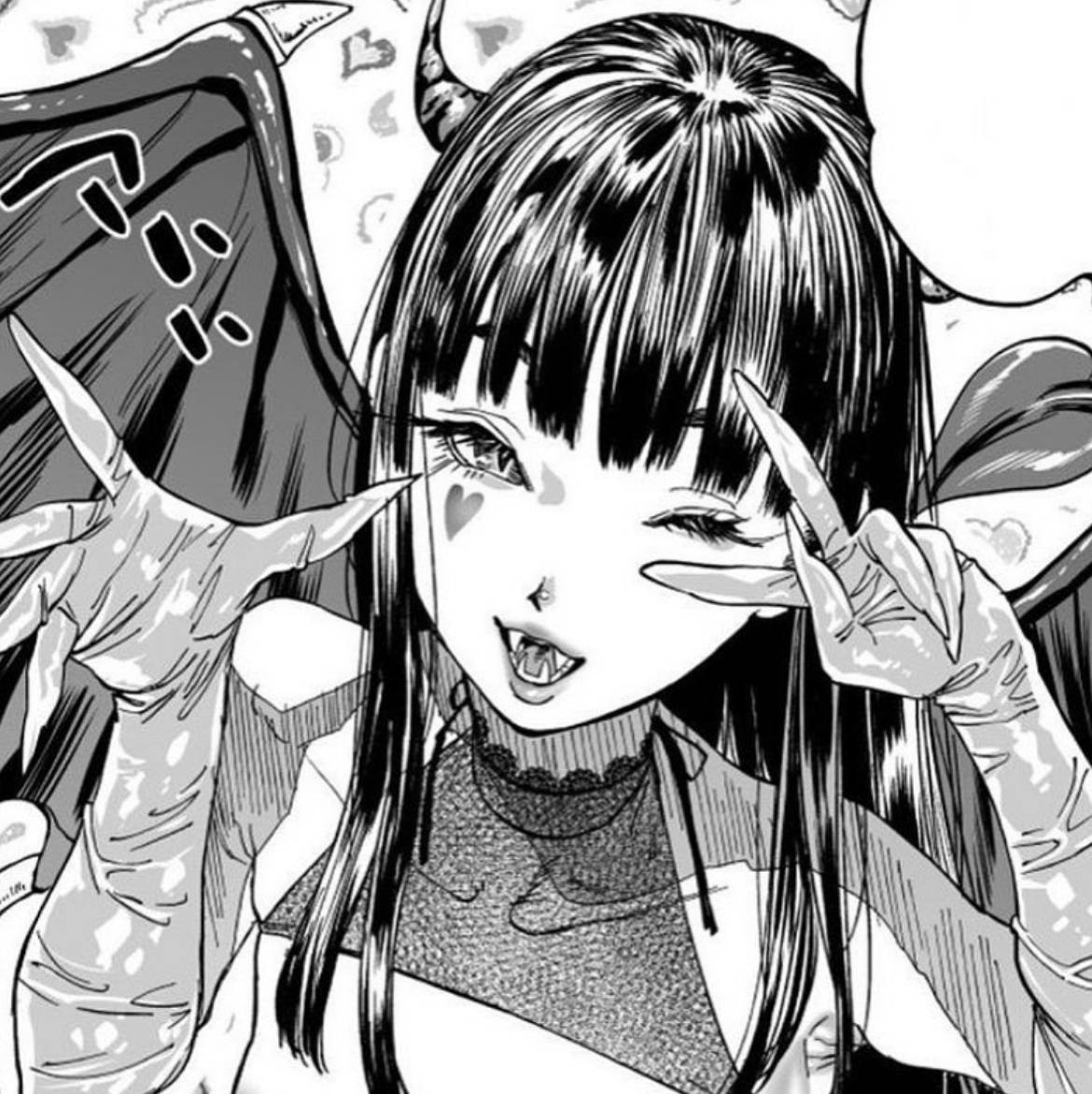 Picha ya Wasifu ya Anime ya Msichana wa Shetani Mrembo na Kali Picha ya Ukuta