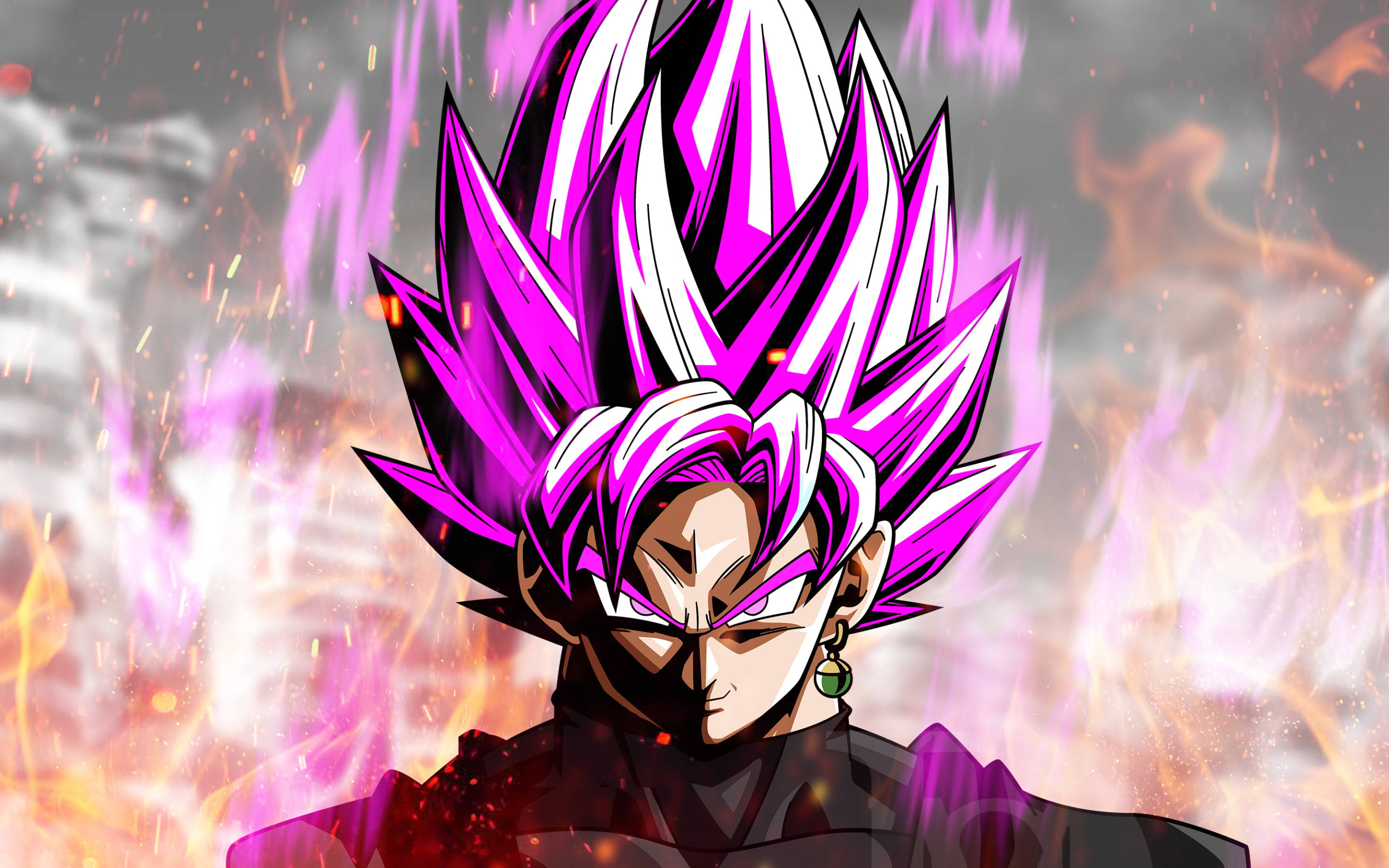 Picha ya Wasifu ya Goku Mweusi Nywele Zambarau Super Saiyan Picha ya Ukuta