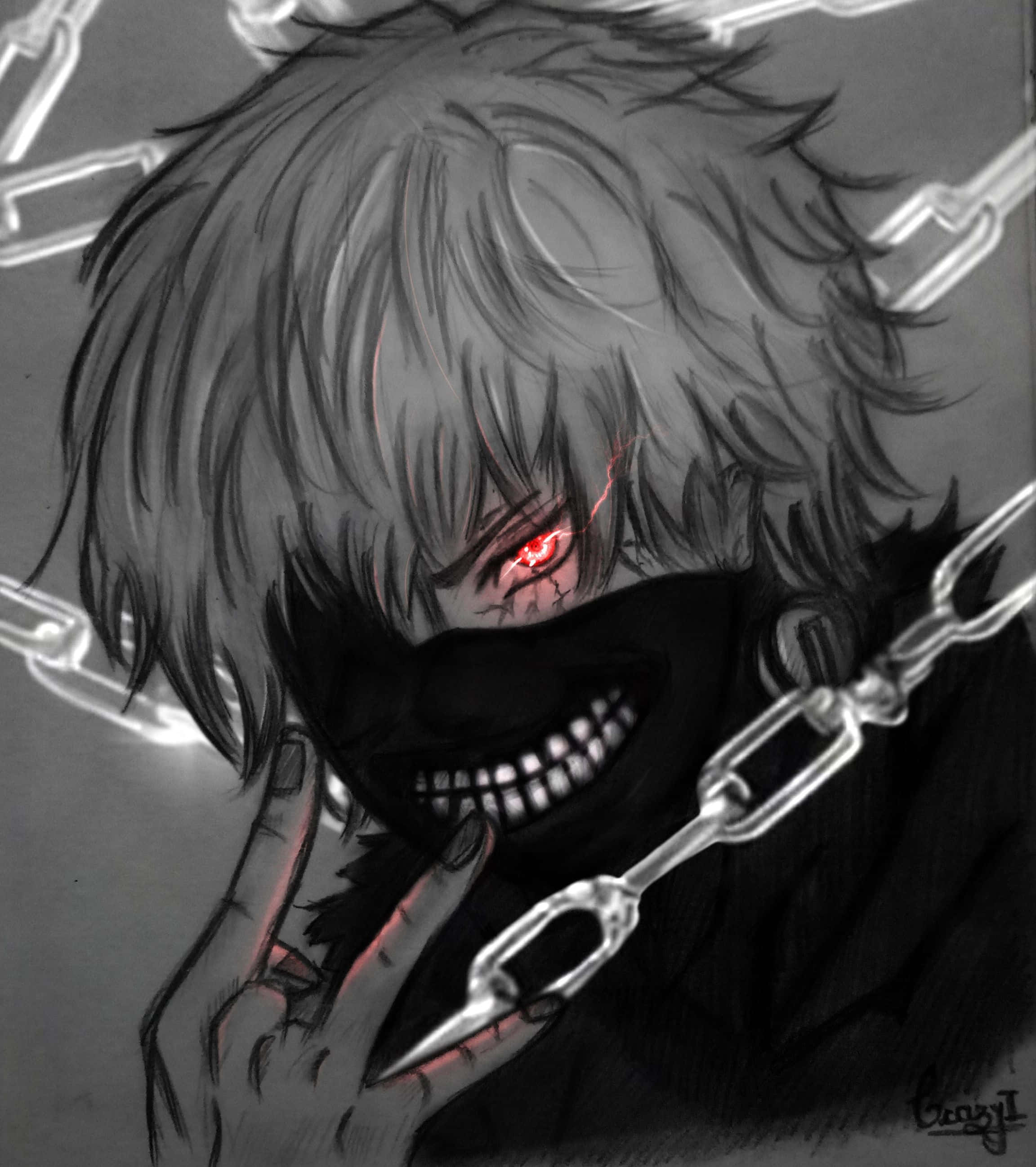 Picha ya Wasifu ya Kaneki Kijivujivu Picha ya Ukuta