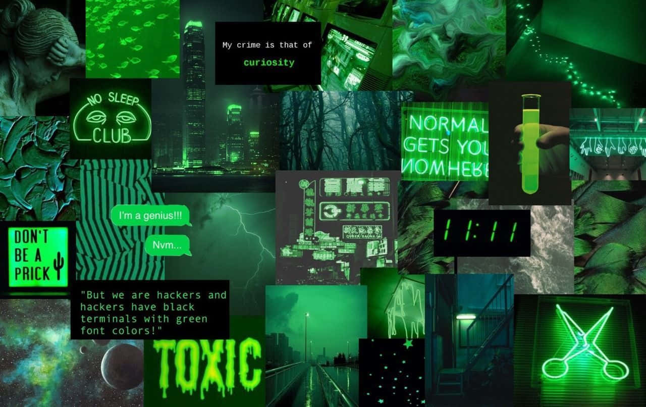 Picha za Kijani za Neon Zenifu Picha ya Ukuta