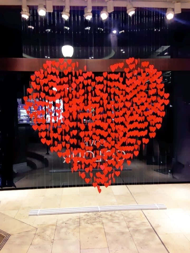 Picha za Kubuni za Mapenzi za Visual Heart za Valentines Picha ya Ukuta