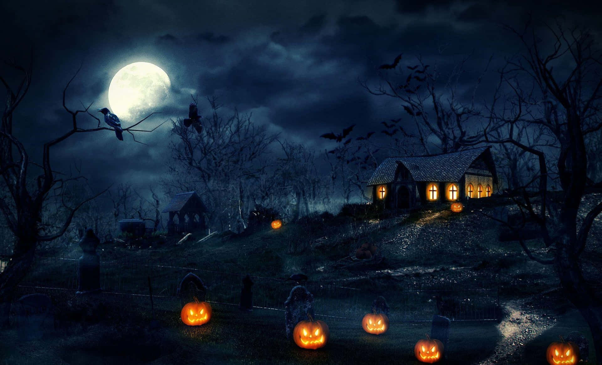 Picha za kutisha za Halloween Picha ya Ukuta