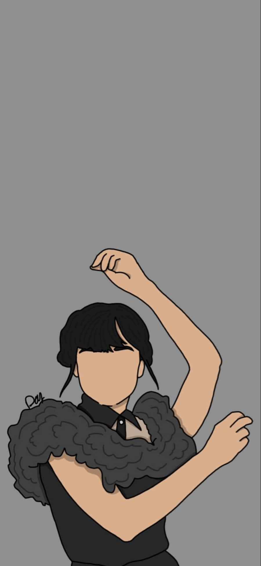 Cute Profile Wednesday Addams Minimalist Pictures Picha ya Ukuta