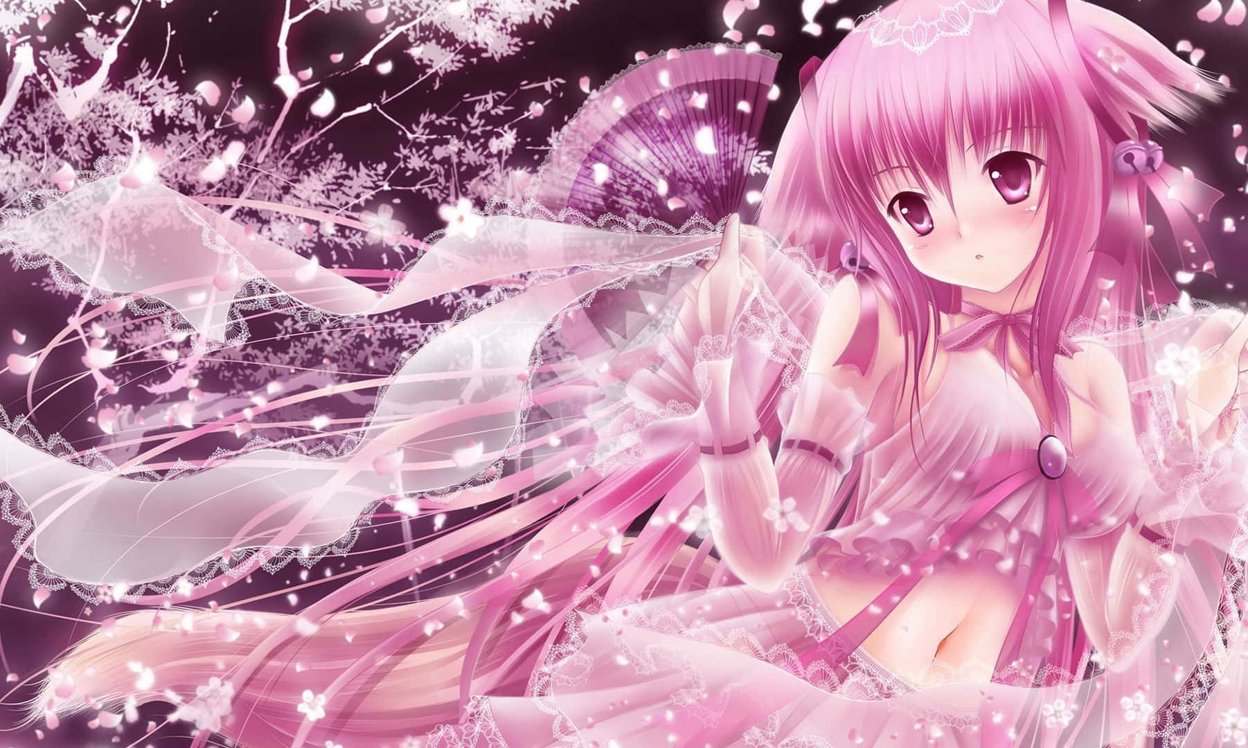 Picha za Pink Anime Aesthetic Picha ya Ukuta