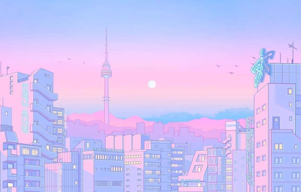 Picha za Pink Anime Aesthetic Picha ya Ukuta