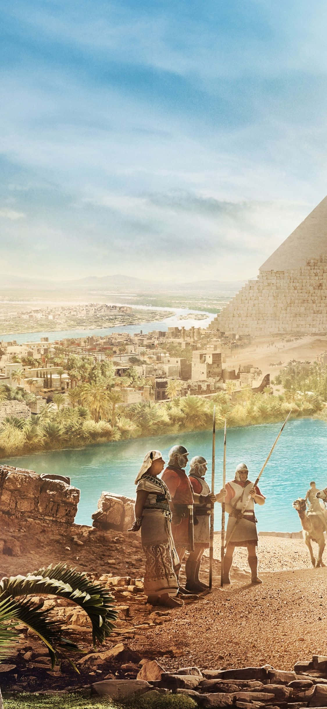 Piga Bila Woga na iPhone X katika Assassin's Creed Origins Picha ya Ukuta
