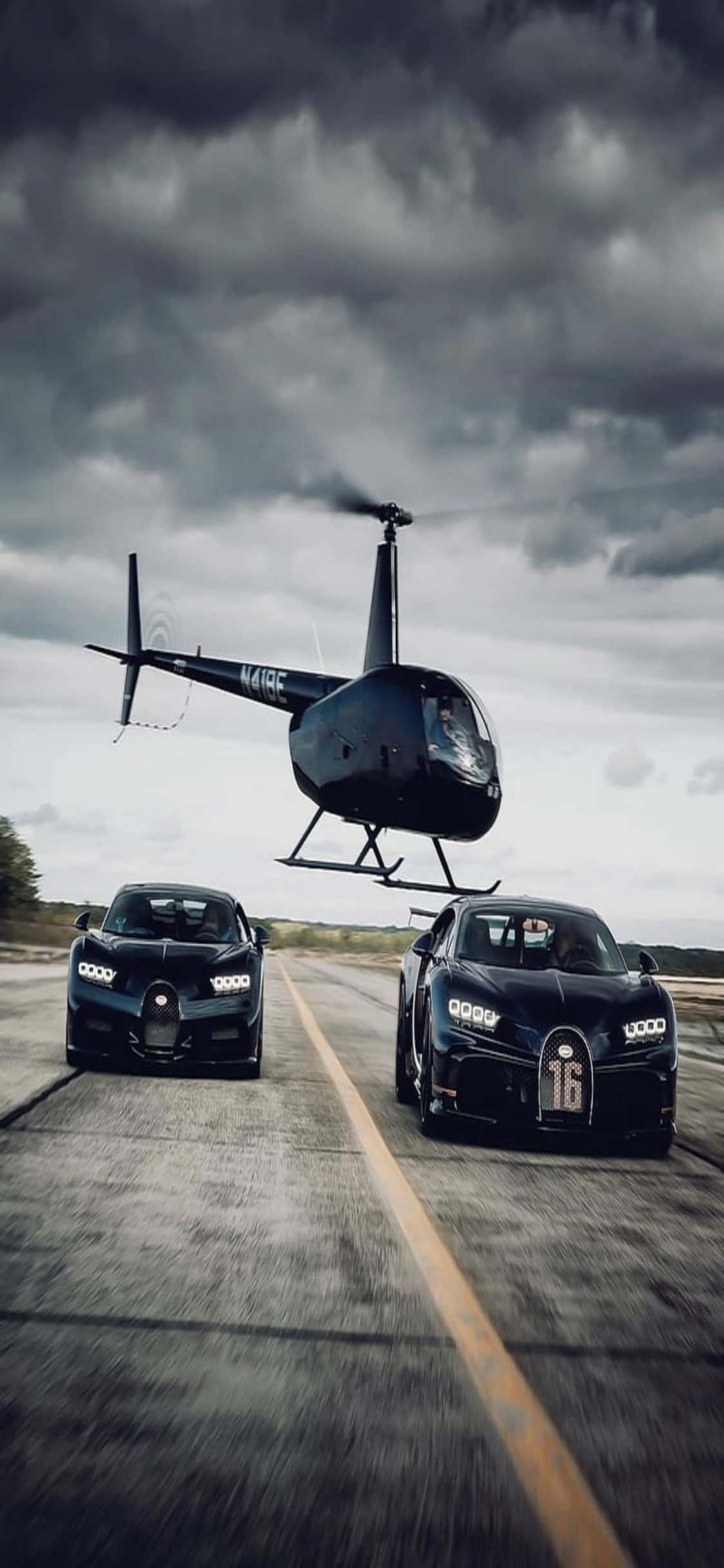 Piga Chombo cha Ndege na Helikopta ya iPhone Xs Picha ya Ukuta
