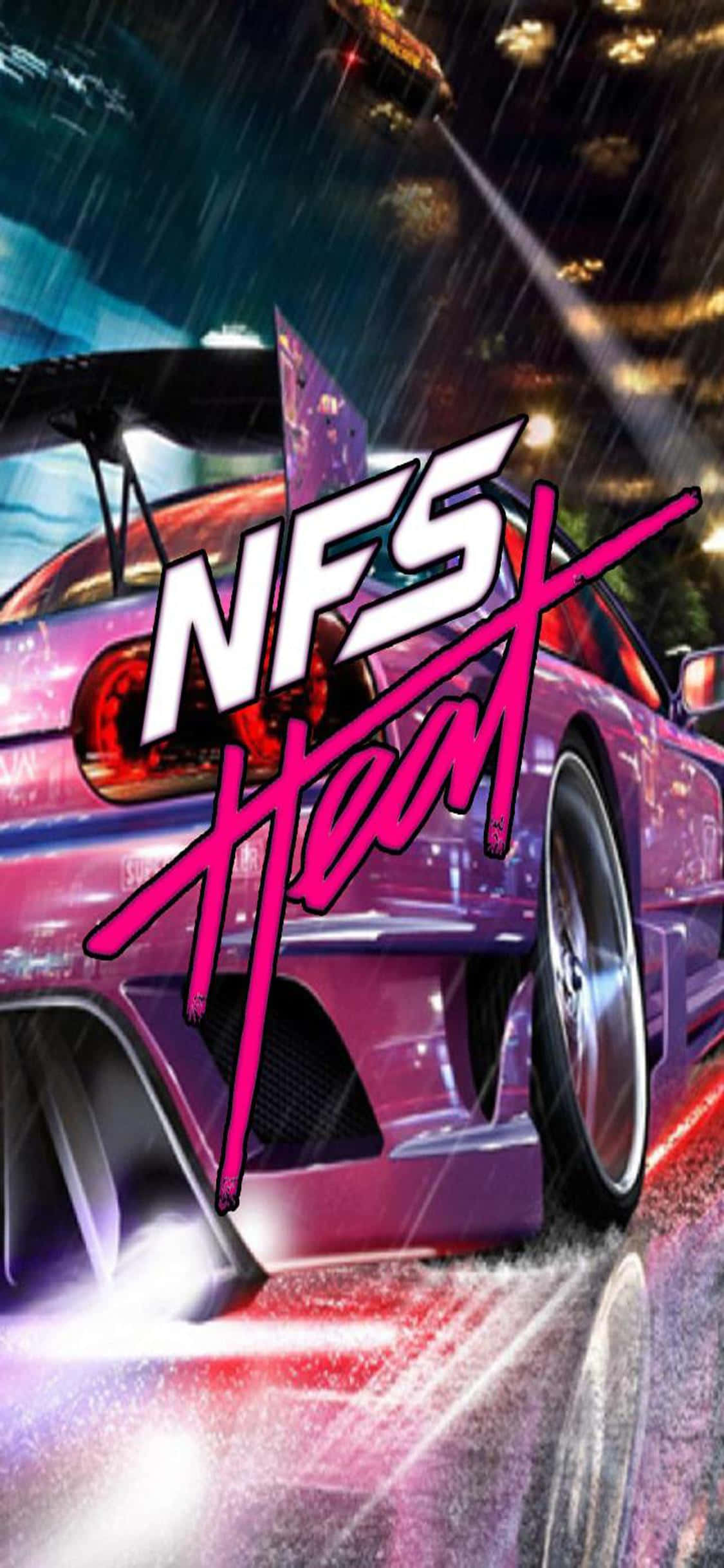 Piga kasi yako kamili na iPhone Xs Need For Speed Heat. Picha ya Ukuta