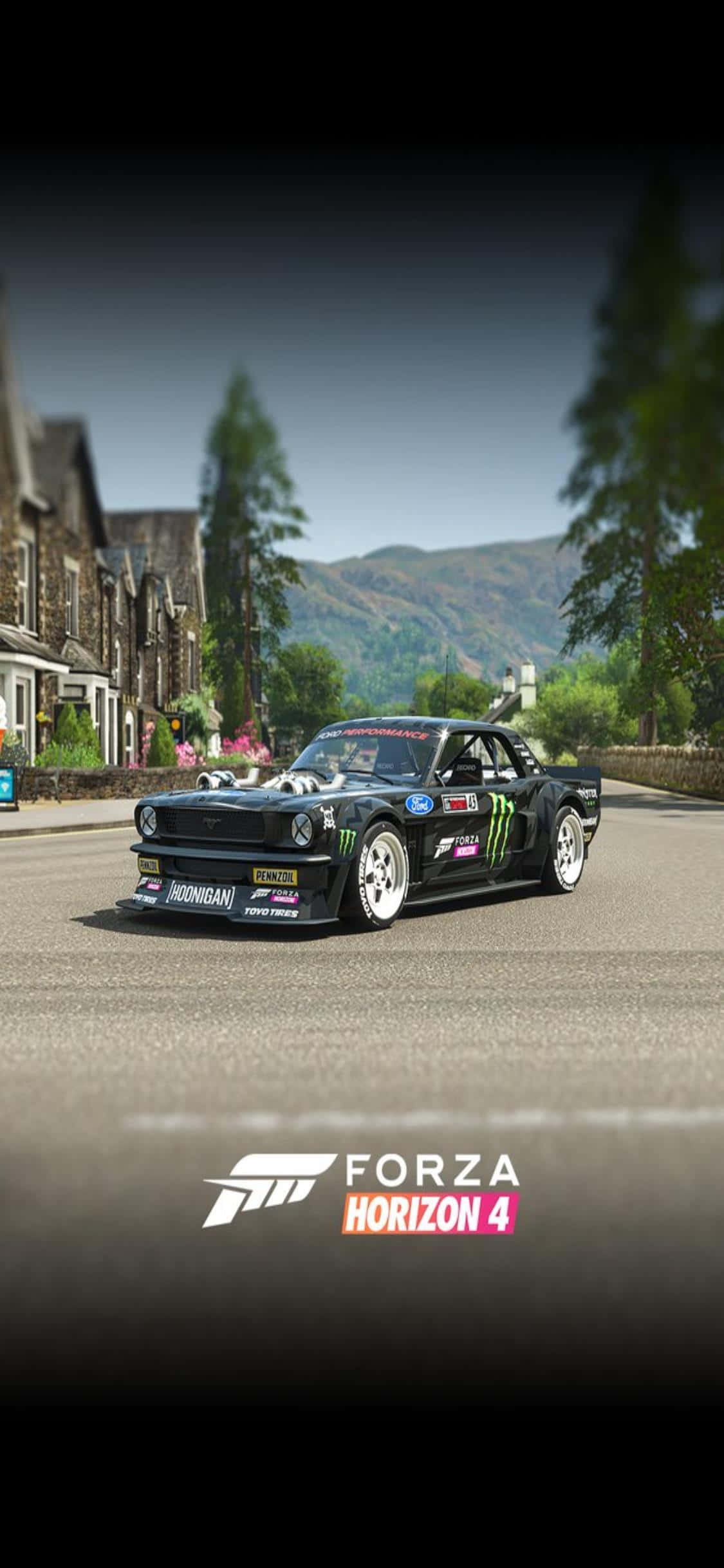 "Piga kwa mwisho na iPhone Xs mpya na Forza Horizon 4!" Picha ya Ukuta