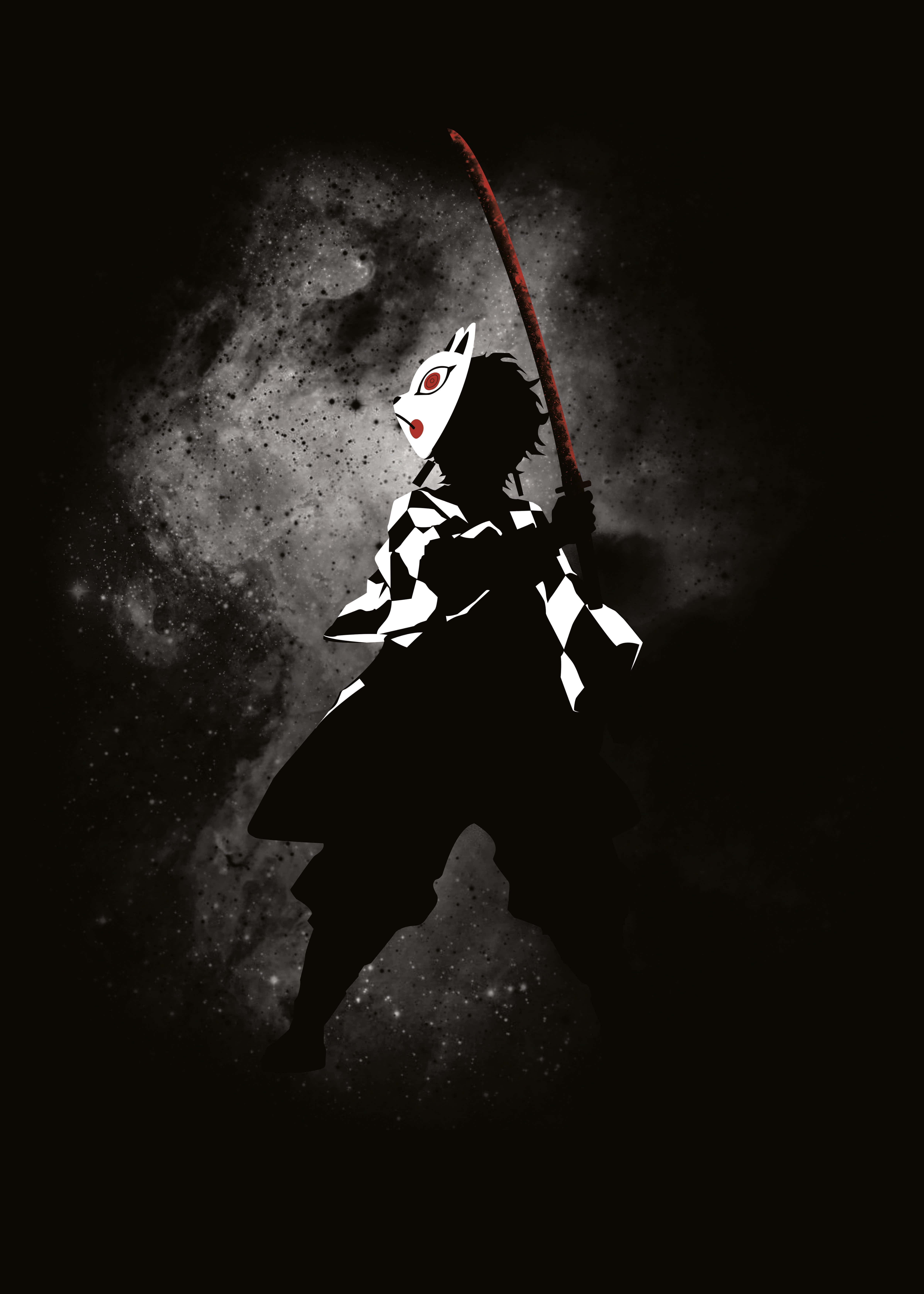 "Piga nguvu za giza za uovu kwa nguvu ya Dark Demon Slayer" Picha ya Ukuta