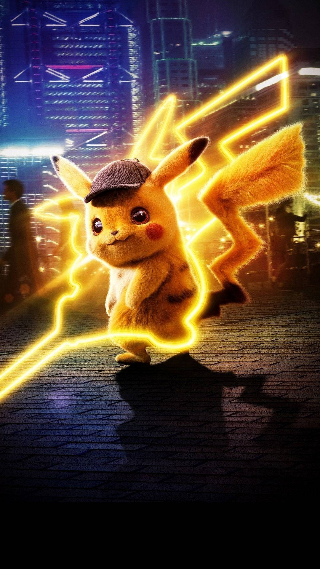 Pikachu Akiwa na Umeme wa Njano Picha ya Ukuta