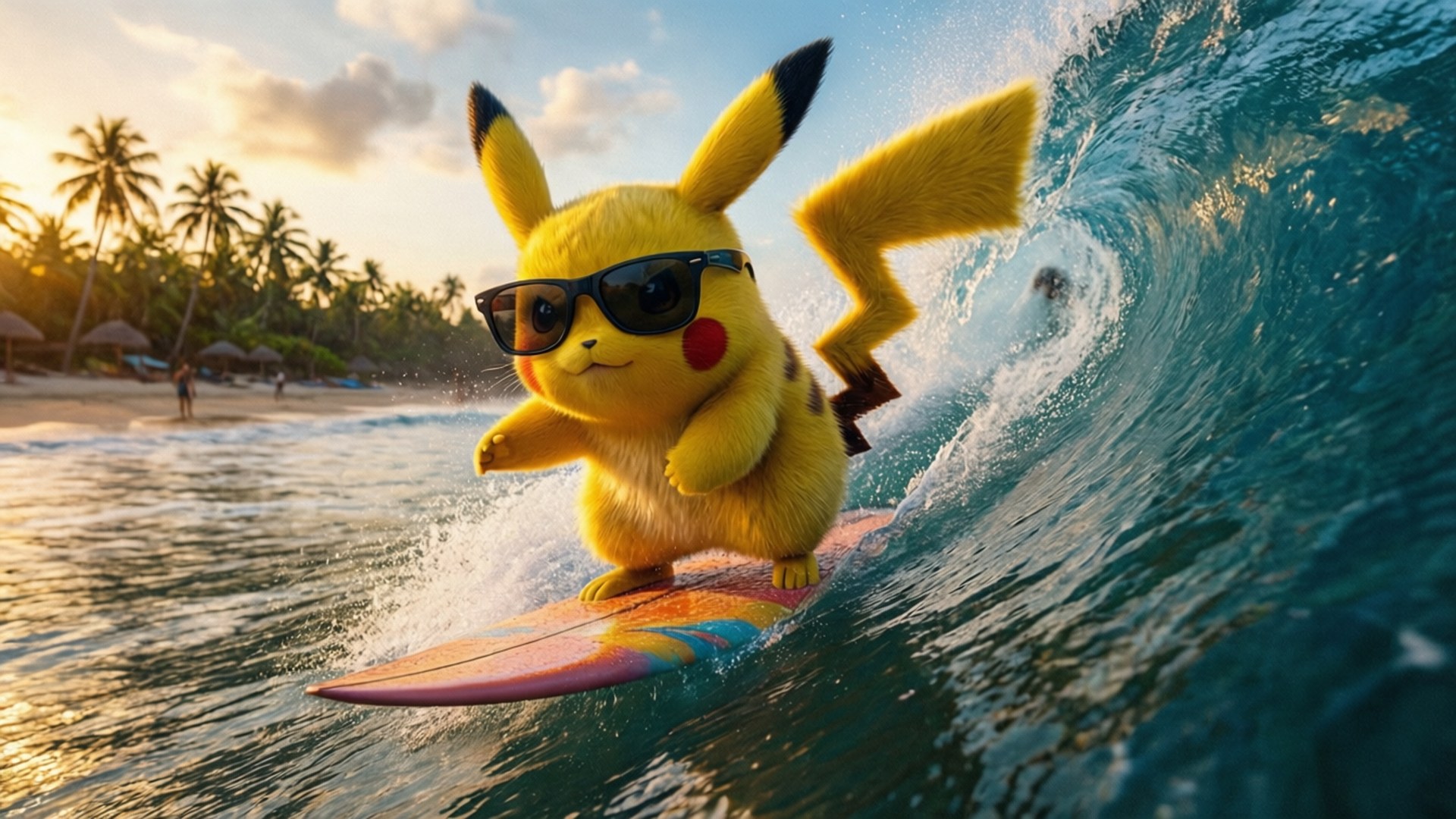 Pikachu Inayoteleza Picha ya Ukuta