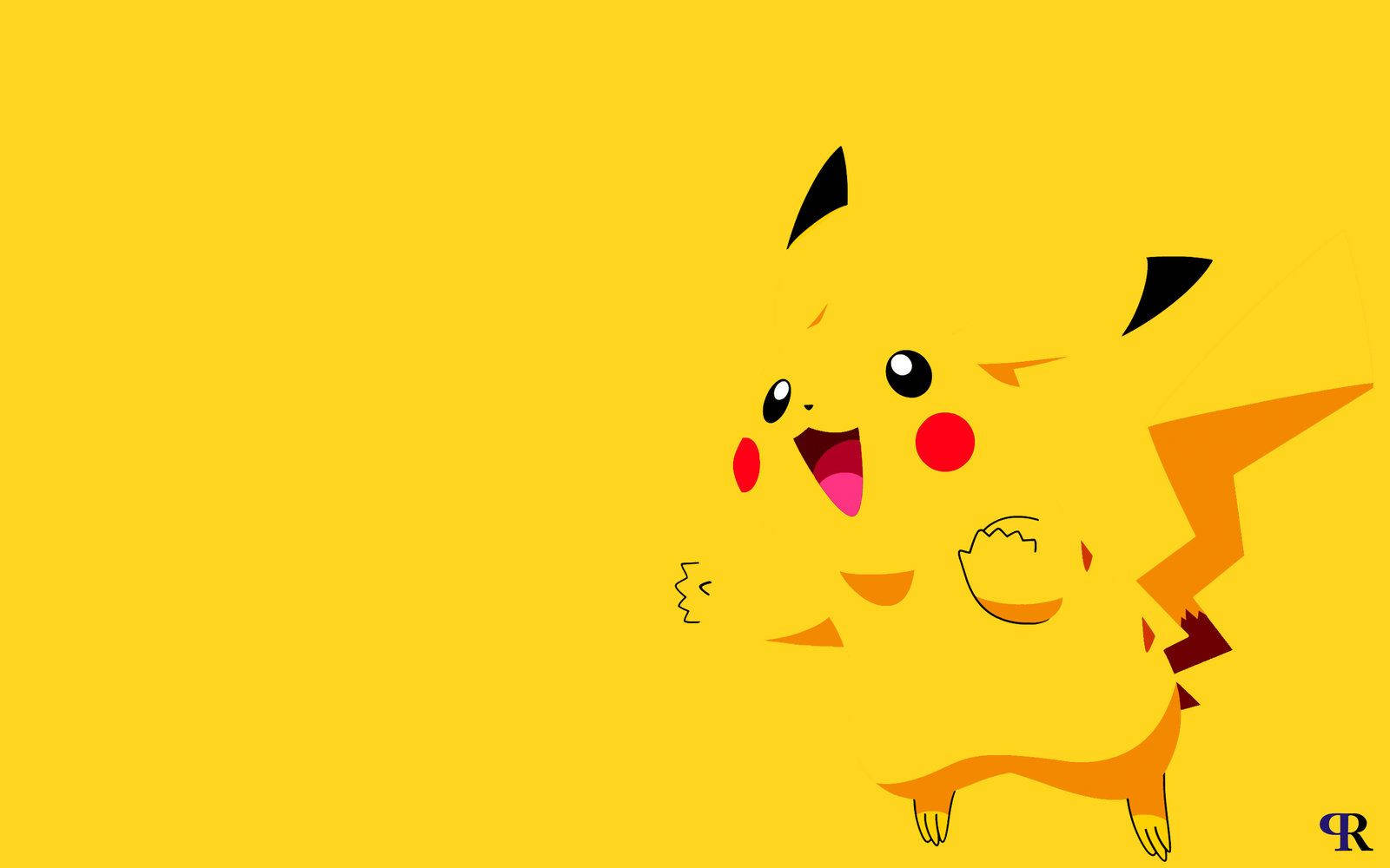 Pikachu katika Rangi ya Njano Kamili Picha ya Ukuta