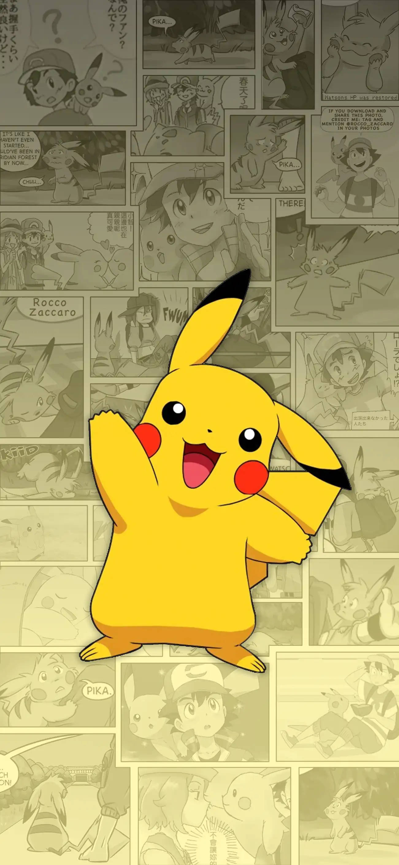 Pikachu Mwenye Furaha iPhone Picha ya Ukuta