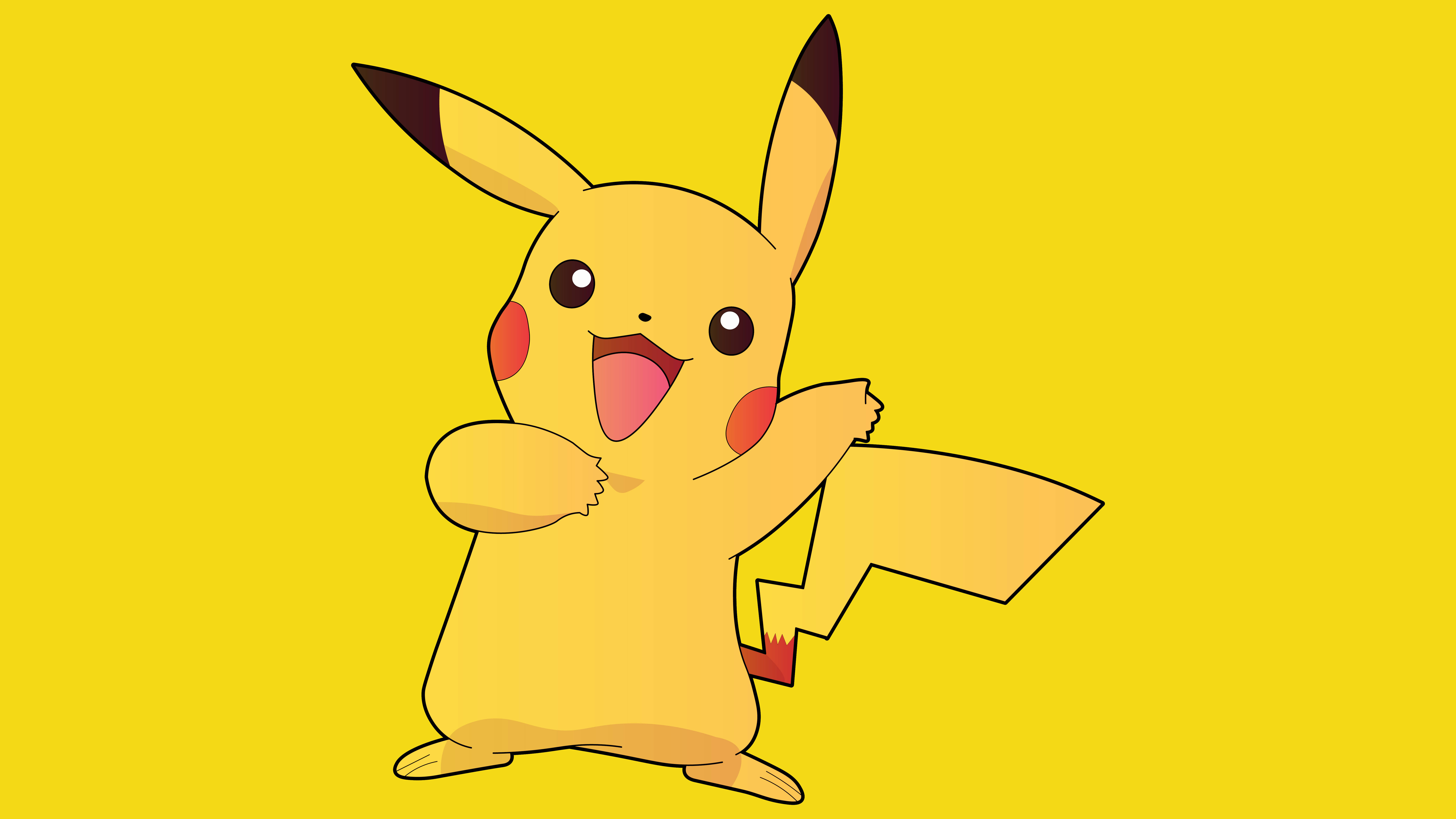 Pikachu Mwenye Furaha Picha ya 4K Picha ya Ukuta