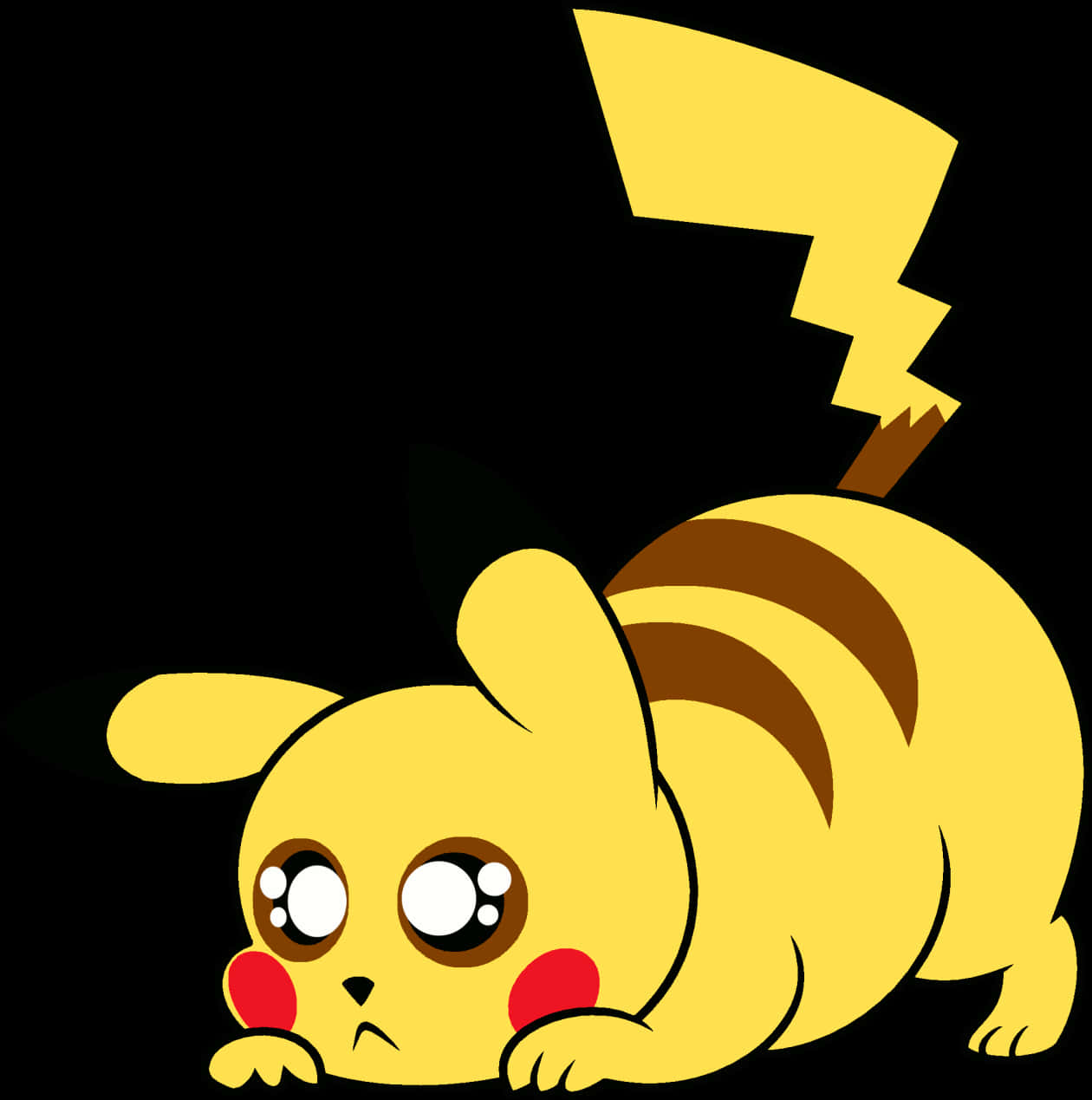 Pikachu Mwenye Huzuni Background Nyeusi Picha ya Ukuta
