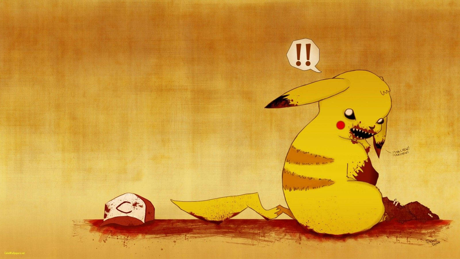 Pikachu Mweusi Fan Art Picha ya Ukuta