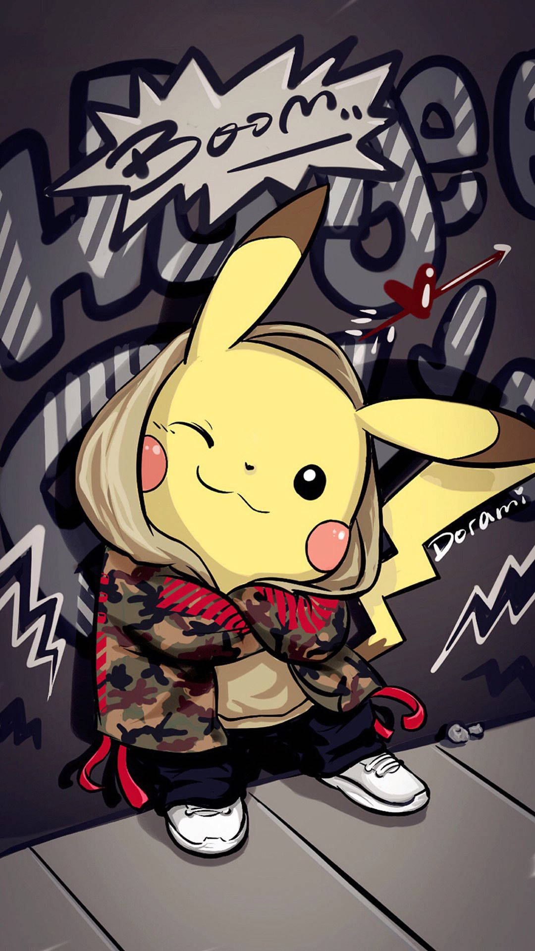 Pikachu na Sanaa ya Graffiti Picha ya Ukuta