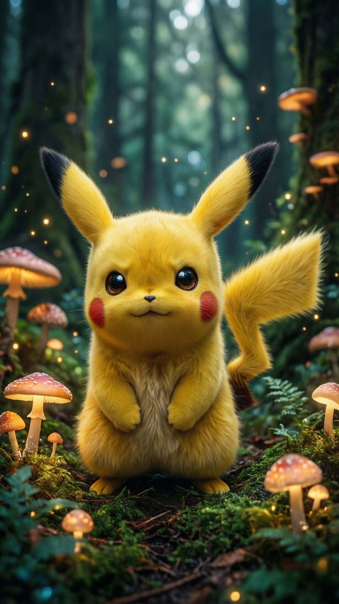 Pikachu wa Msitu wa Kichawi Picha ya Ukuta