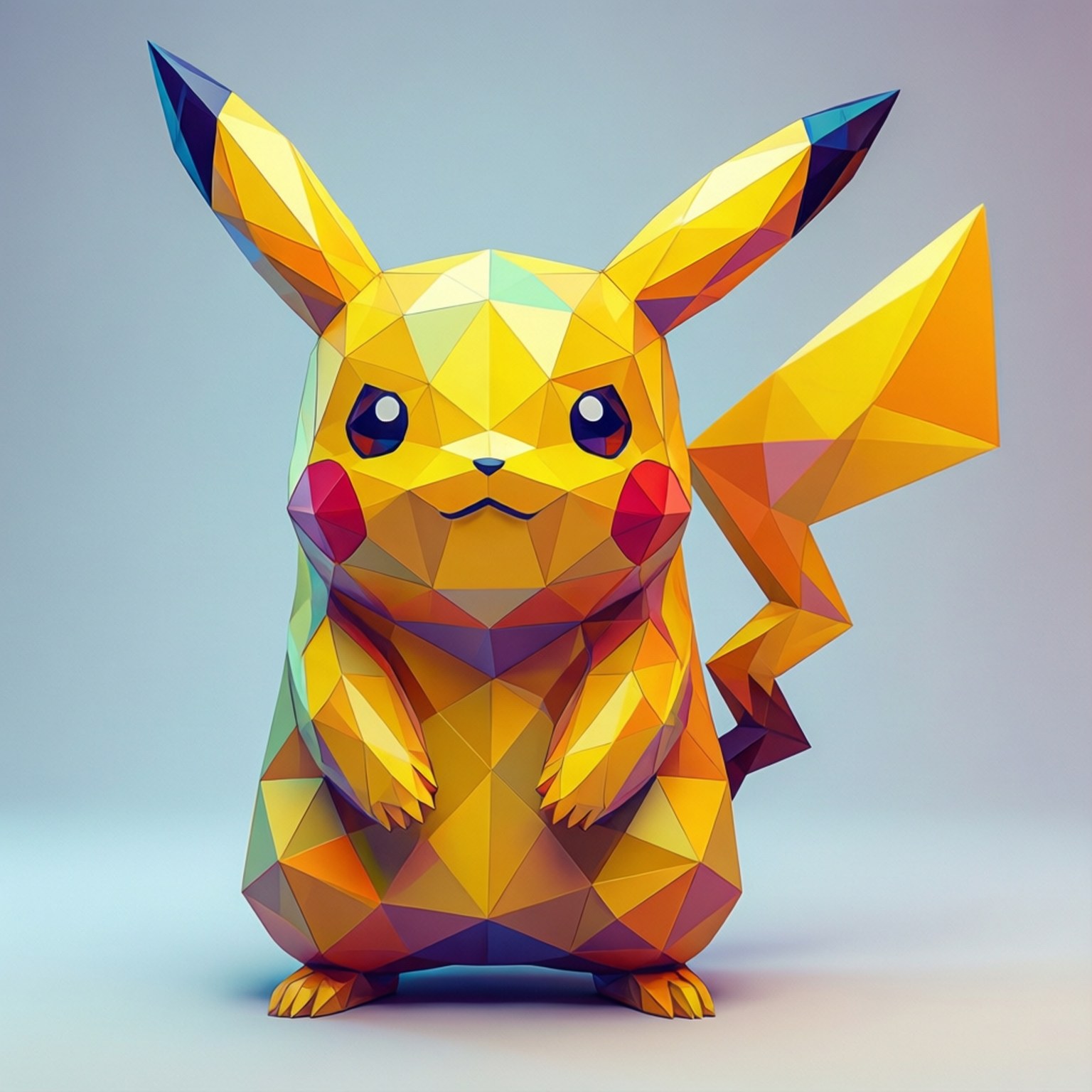 Pikachu ya Low Poly Picha ya Ukuta
