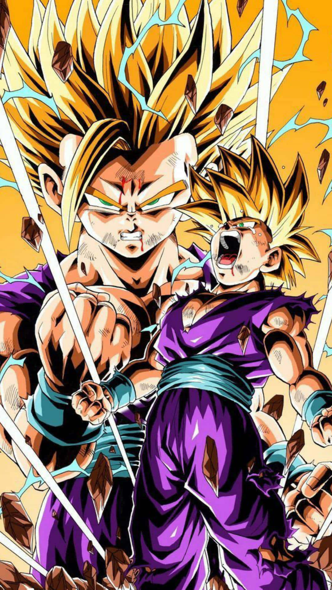 Pikipiki ya Gohan Inayopiga Kelele kwa Hasira Picha ya Ukuta
