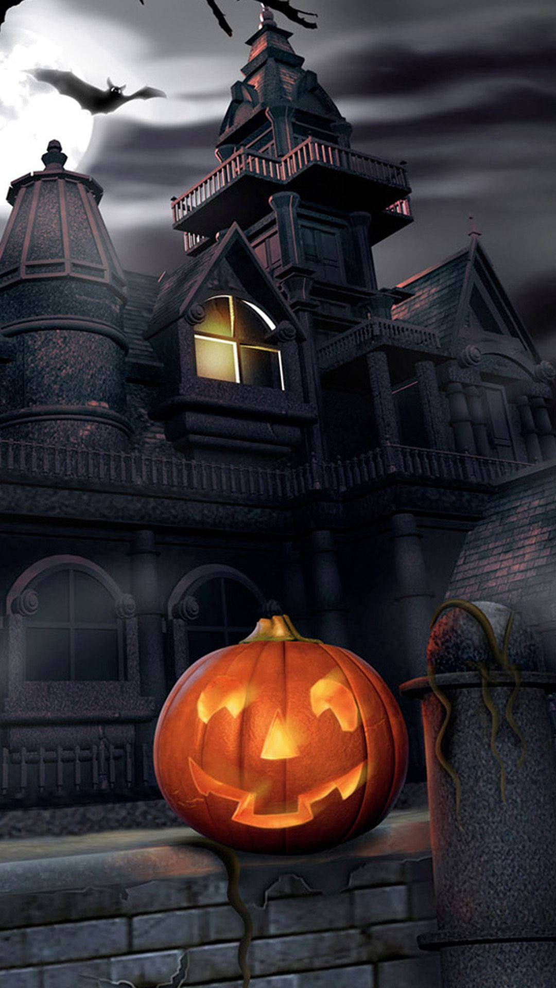 Pikipiki ya Jack O Lantern ya Halloween ya iPhone Picha ya Ukuta
