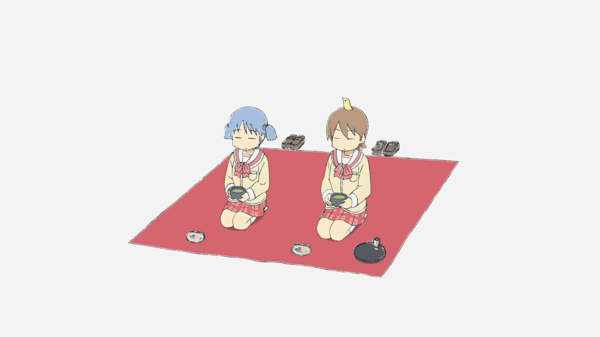 Pikniki ya Mio na Yuuko Nichijou Picha ya Ukuta