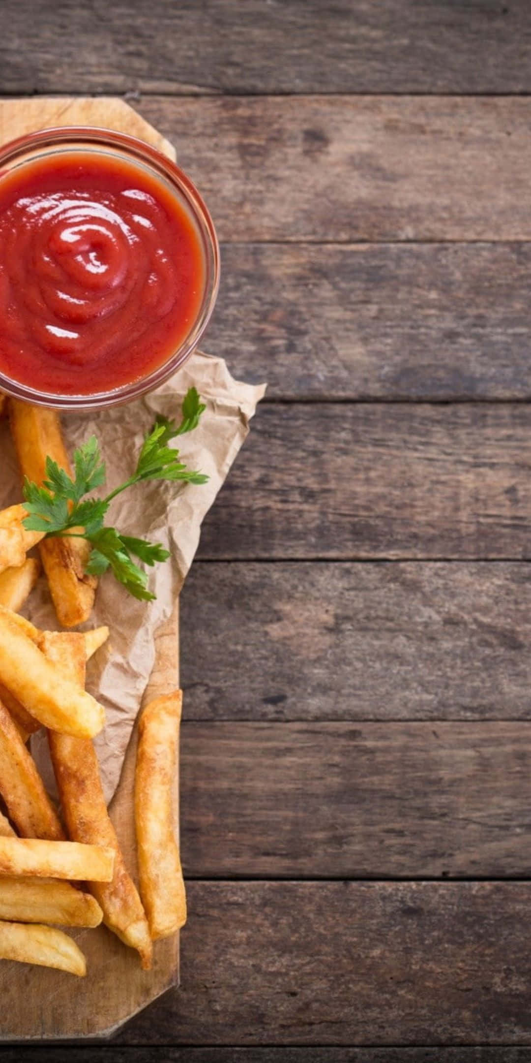 Pikseli 3 Chakula Fries Ketchup Mandhari Picha ya Ukuta