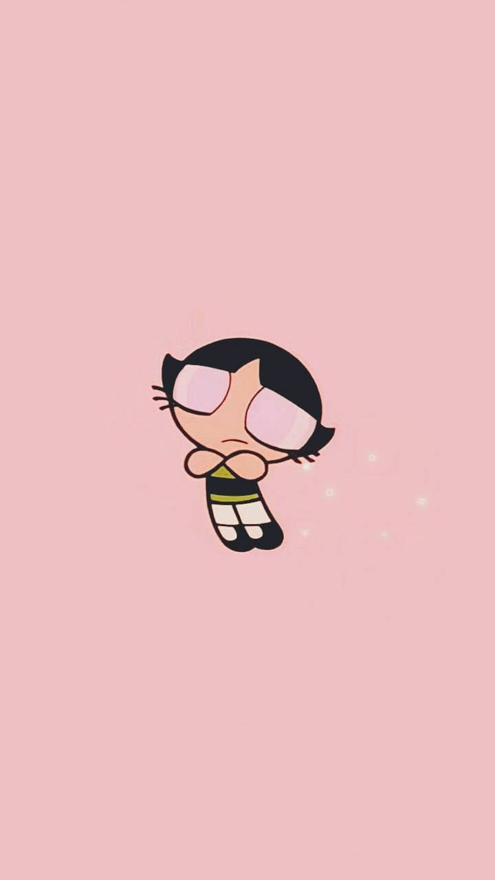 Pikseli ya Katuni ya Msichana wa Powerpuff Buttercup Picha ya Ukuta