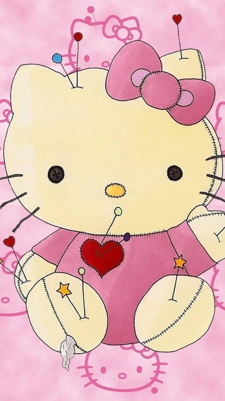 Pini ya Hello Kitty Mrembo na ya Kuwa na Mrembo Picha ya Ukuta