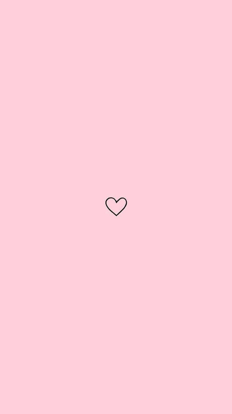 Pink Aesthetic ya iPhone na Moyo Picha ya Ukuta