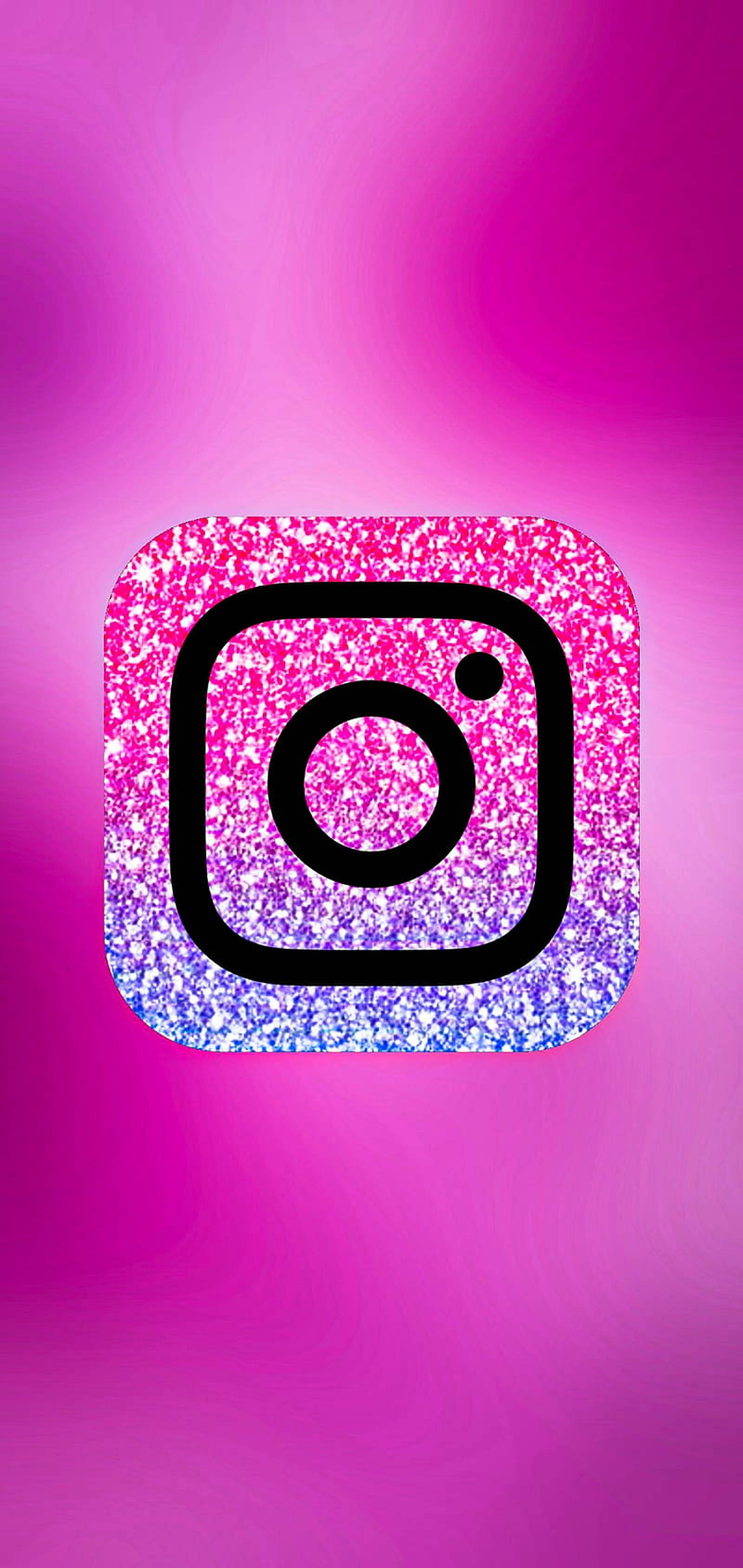 Pink Glitter Instagram Logo Picha ya Ukuta