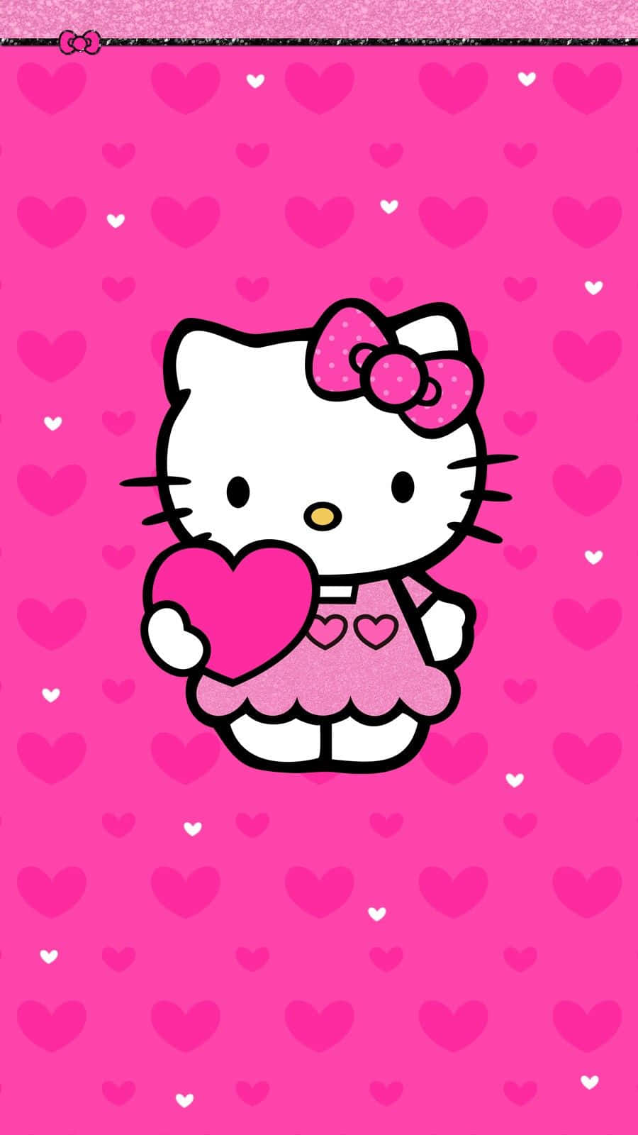 Pink Mzuri Hello Kitty Mioyo Picha ya Ukuta