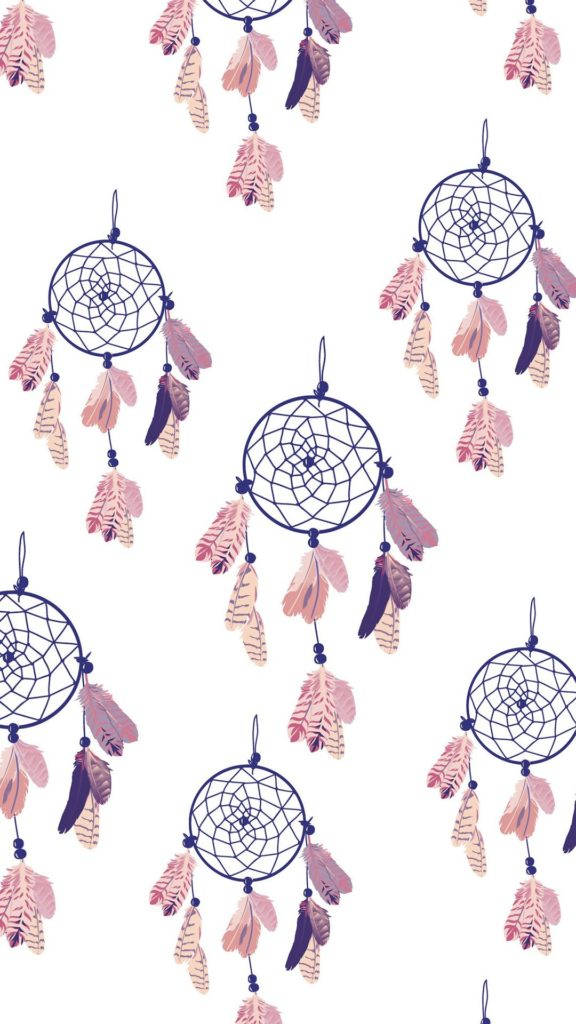 Pink na Purple Dreamcatchers iOS 7 Picha ya Ukuta