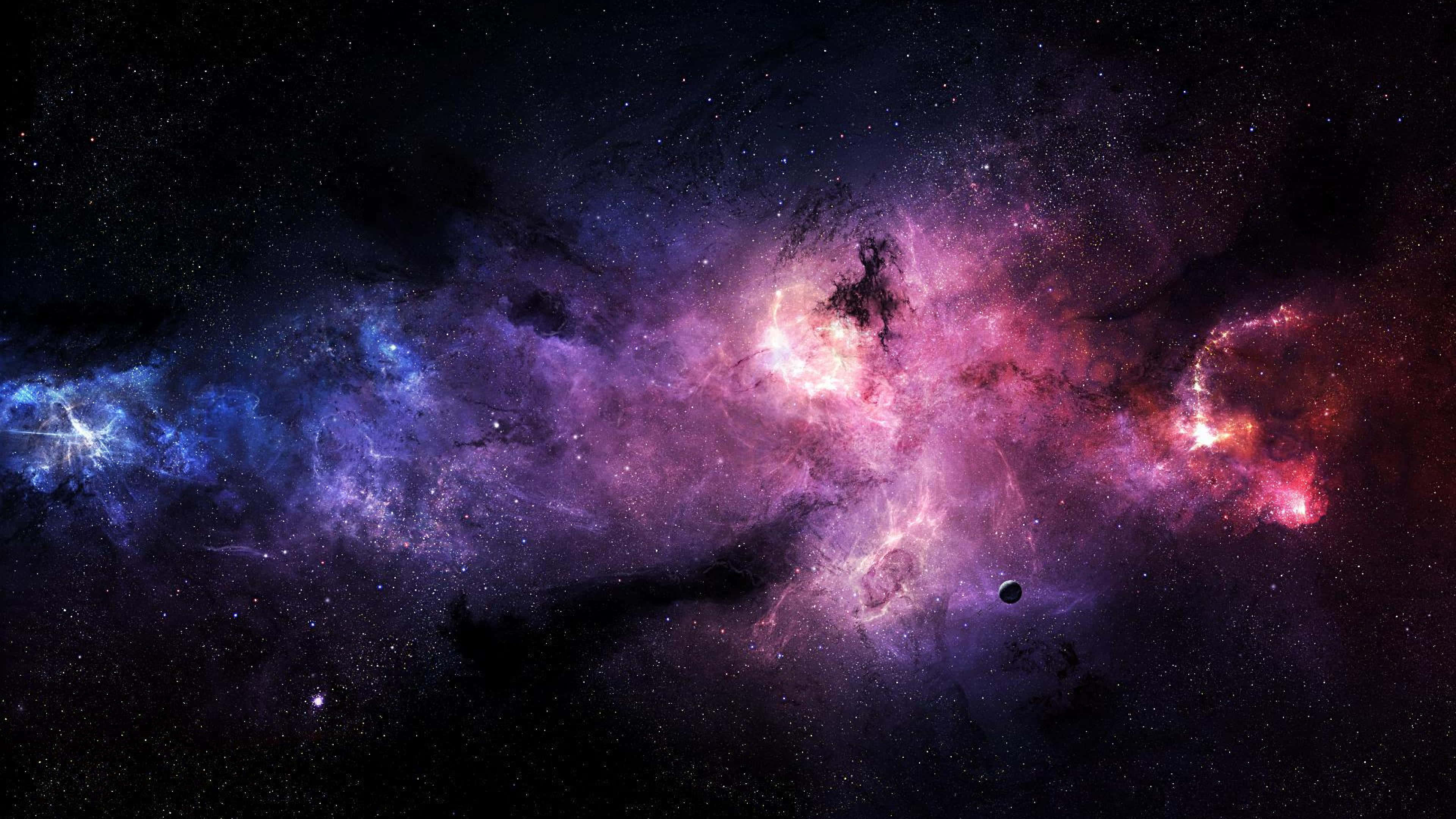 Pink Nebula ya Anga Galaksi Picha ya Ukuta