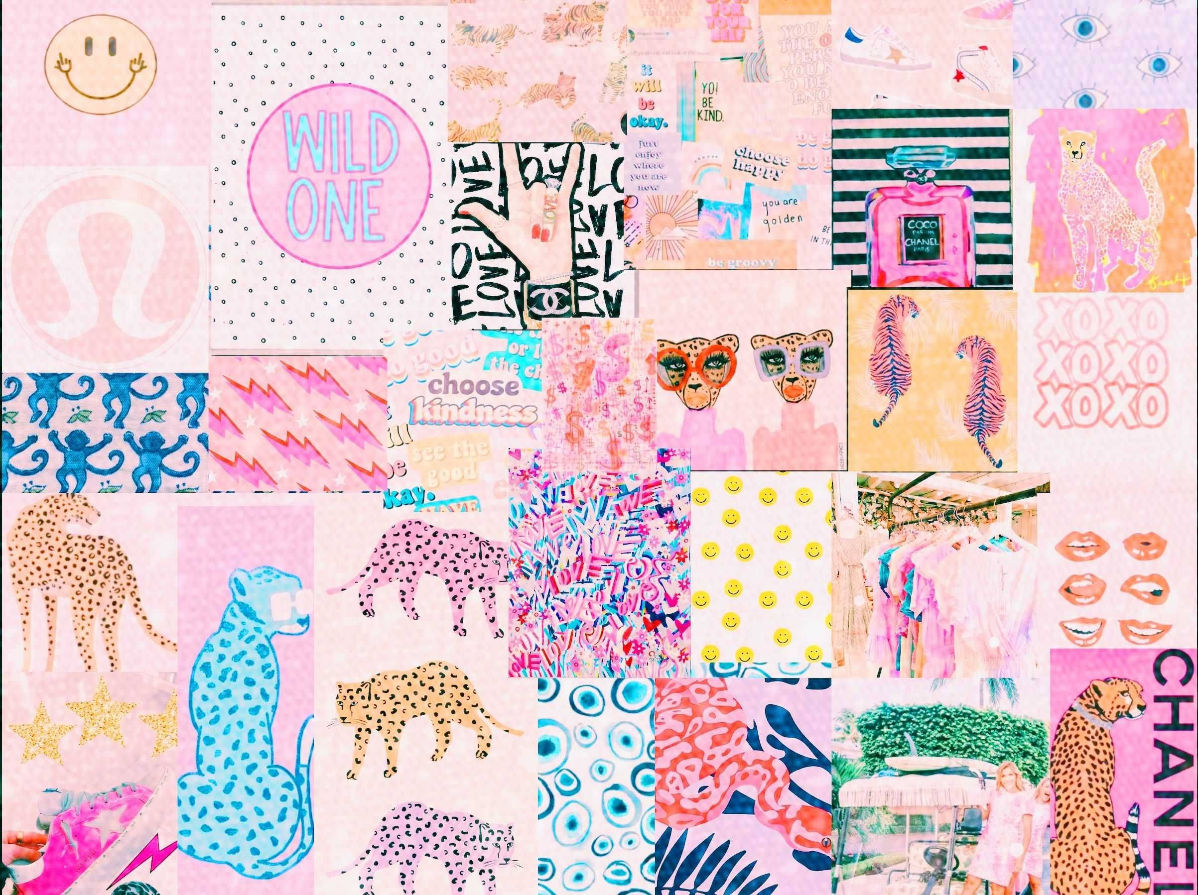 Pink Pasteli Mwitu Mmoja Preppy PFP Picha ya Ukuta