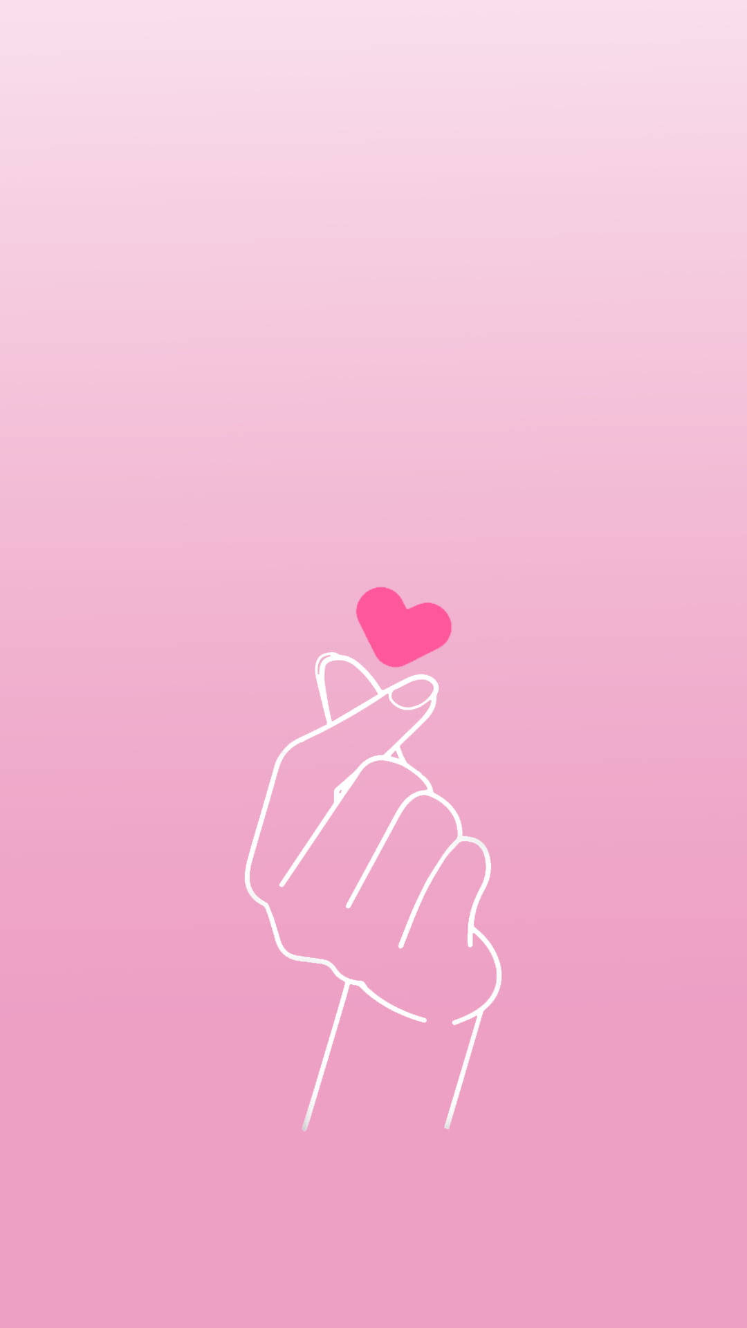 Pink Saranghae Moyo wa Kidole Picha ya Ukuta
