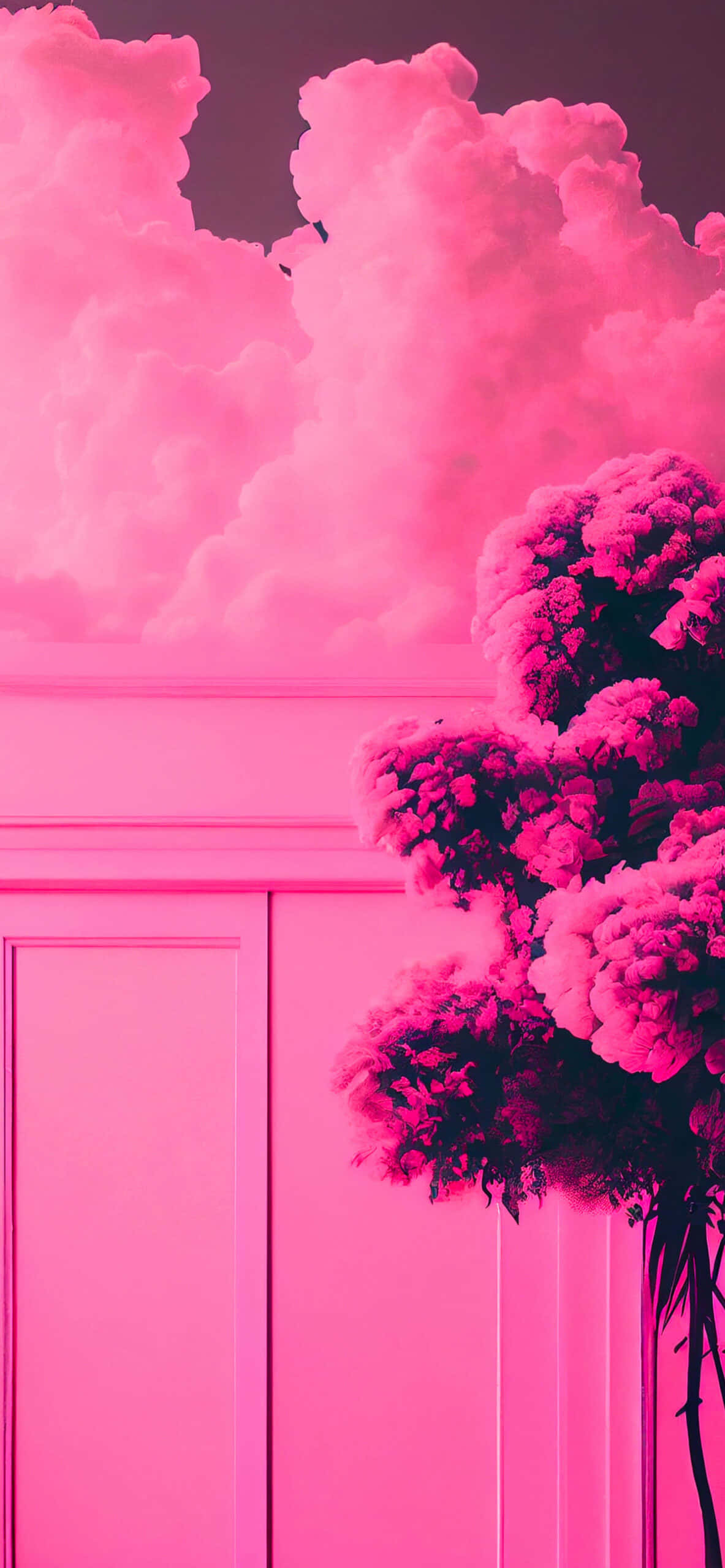 Pink Yenye Mwanga wa Kuvutia Picha ya Ukuta