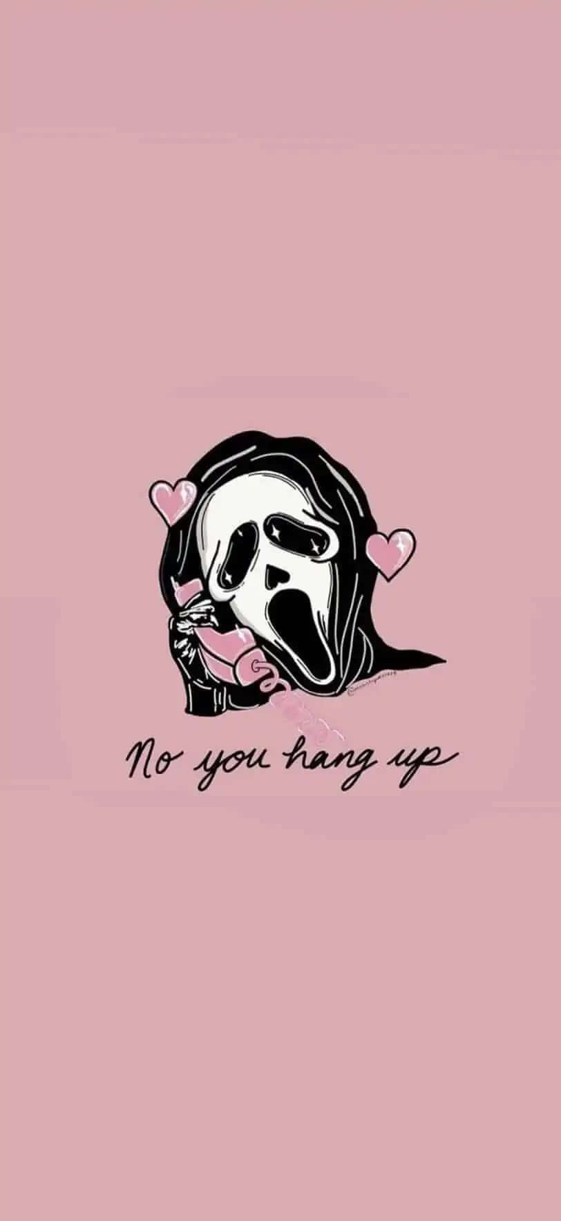 Pinki Halloween ya kusisimua yenye kuvutia na mbweha wafugaji, mshumaa na matembe ya kusisimua Picha ya Ukuta