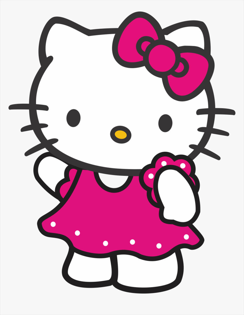 Pinki Mavazi Katuni Hello Kitty PFP Picha ya Ukuta