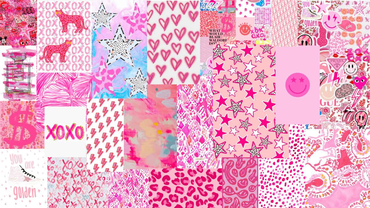 Pinki Preppy Aikoni za Kompyuta Picha ya Ukuta