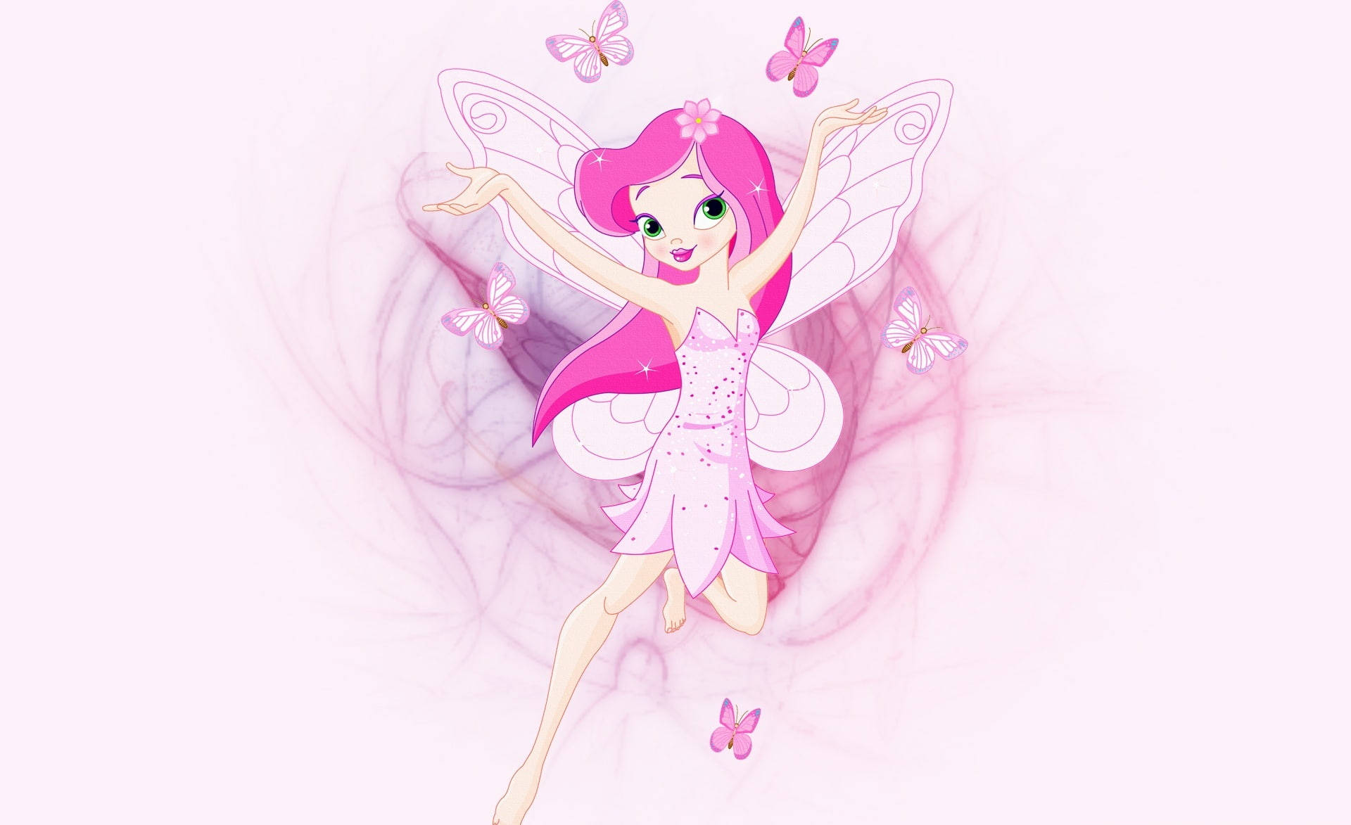 Pinku Fairy wa Katuni Picha ya Ukuta