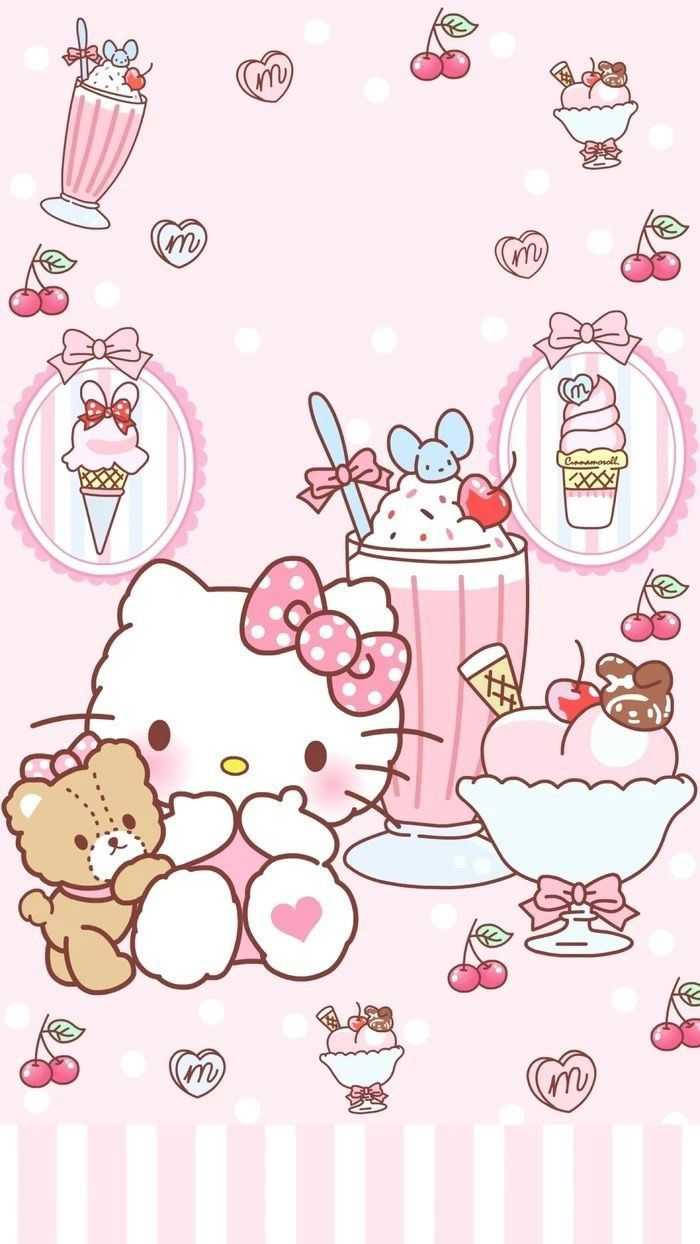 Pipi Tamu Tamu Hello Kitty Aesthetic Picha ya Ukuta