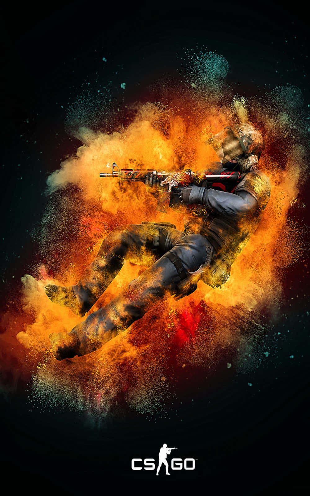 Pixel 3 Counter-strike Global Offensive Background Fire Picha ya Ukuta