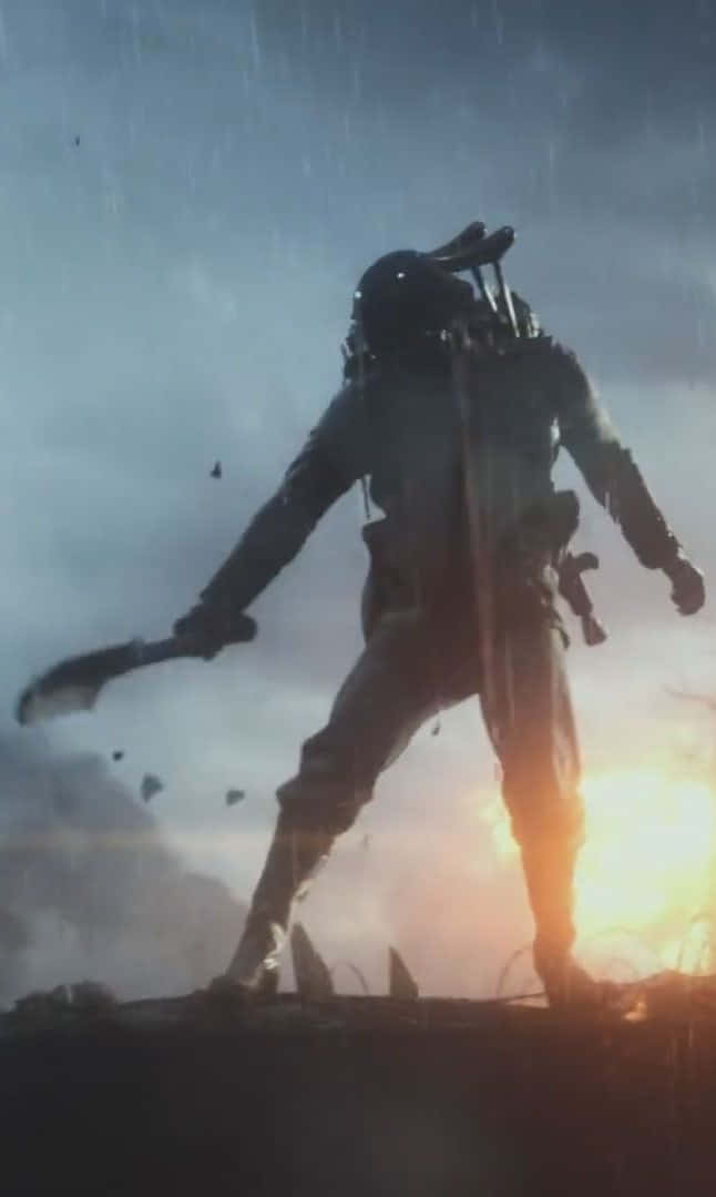 Pixel 3xl Battlefield 1 Background Soldier Wielding A Cleaver Picha ya Ukuta