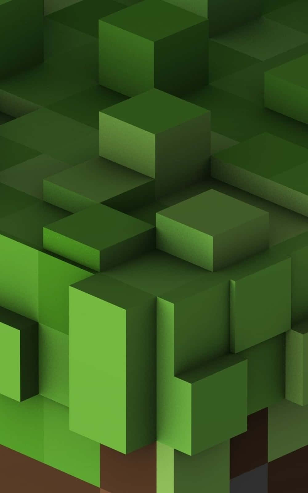 Pixel 3xl Minecraft Mandhari Maumbo ya Kijani Picha ya Ukuta