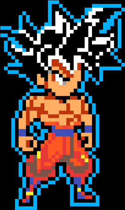 Pixel Art ya Goku Ultra Instinct Picha ya Ukuta