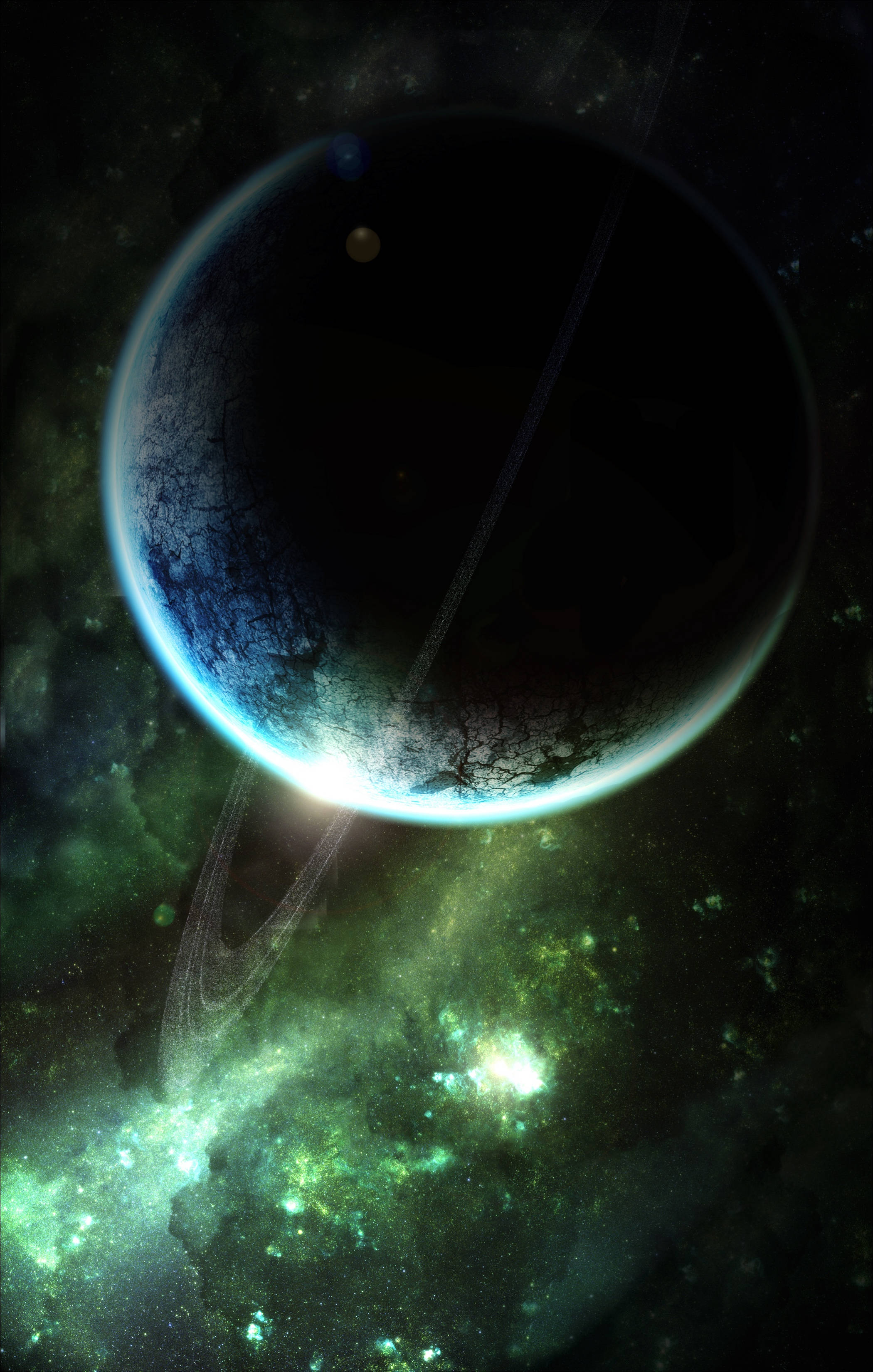 Planet Saturn Outer Space Picha ya Ukuta