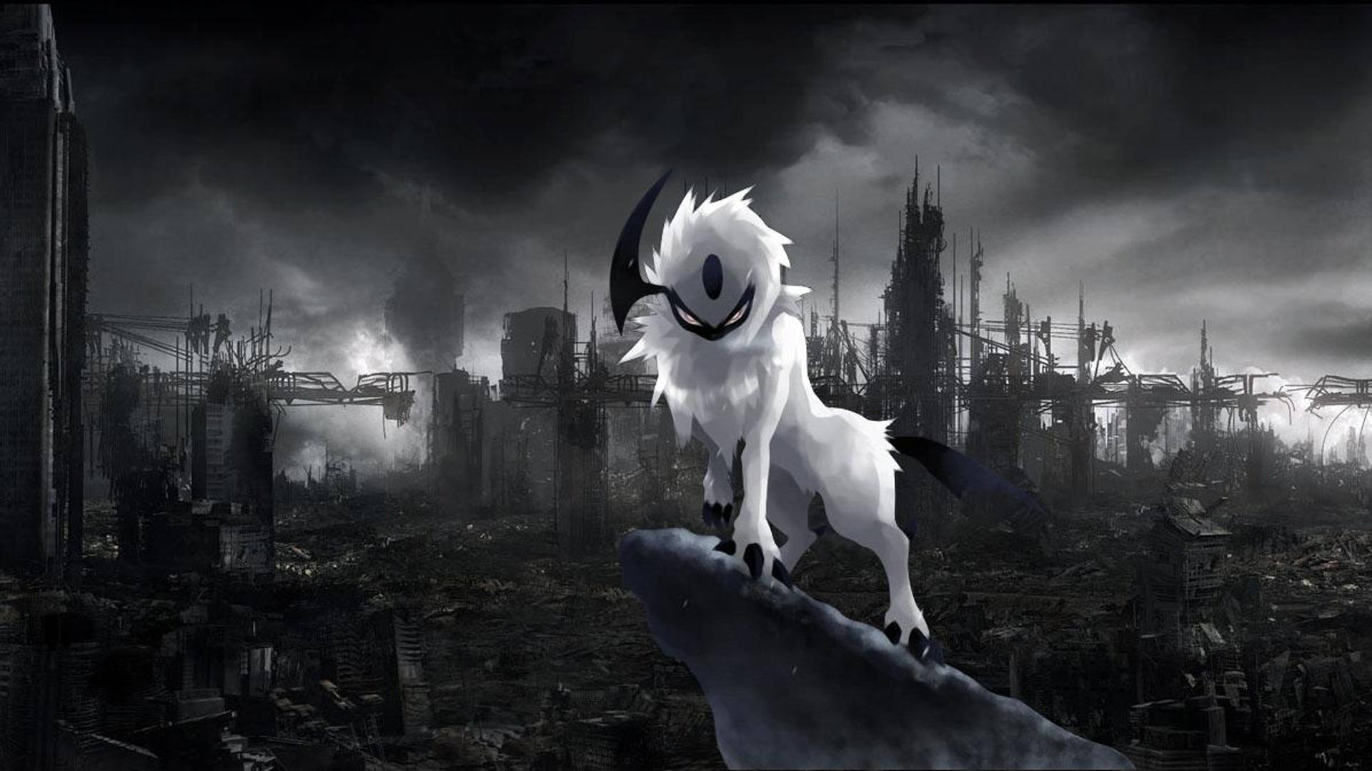 Pokémon Absol Manga Mweusi Picha ya Ukuta